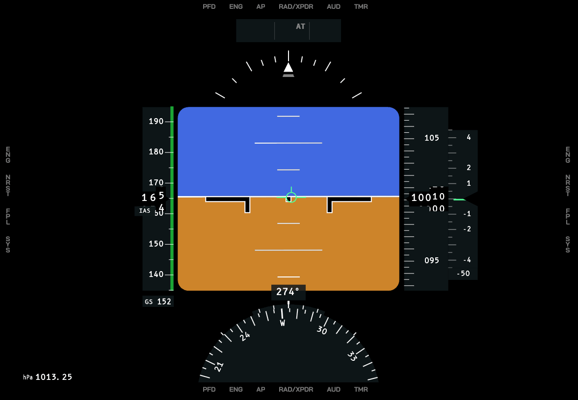 EYEVIONICS App PFD in Default 2D Mode