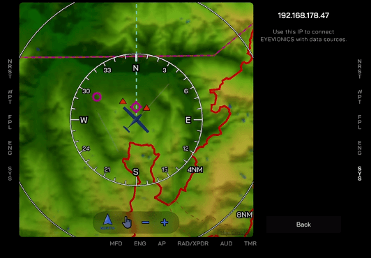 EYEVIONICS Link Icon in MSFS Toolbar