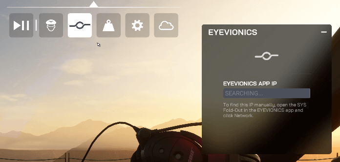 EYEVIONICS Link Icon in MSFS Toolbar
