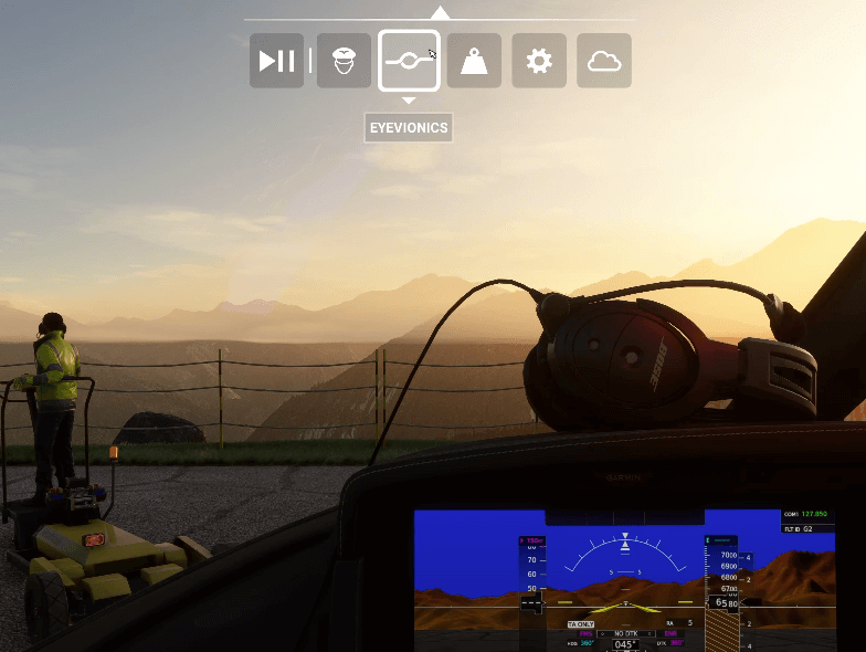 EYEVIONICS Link Icon in MSFS Toolbar